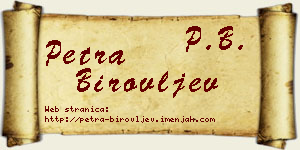 Petra Birovljev vizit kartica